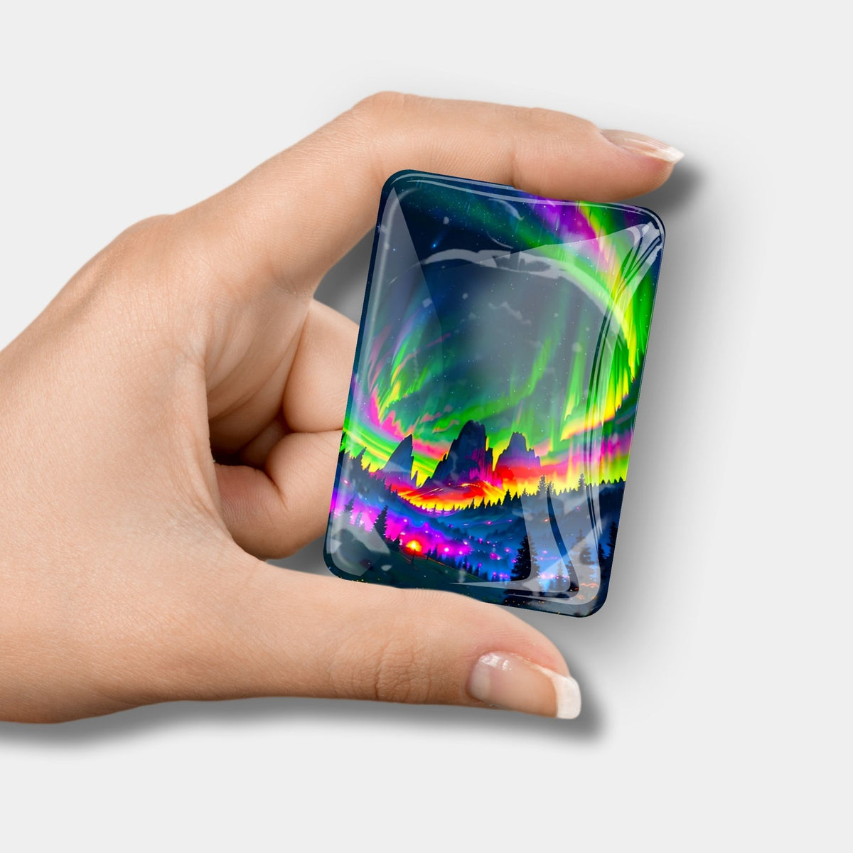 Magischer Cover Minder mit Polarlicht-Motiv als praktisches Zubehör für Diamond Painting und kreative DIY-Projekte