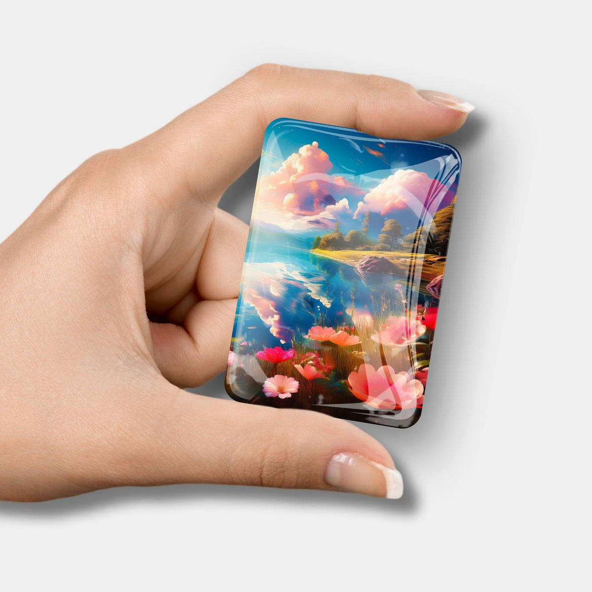 Glas Cover Minder mit Seelandschaft-Motiv als praktisches Zubehör für dein Diamond Painting