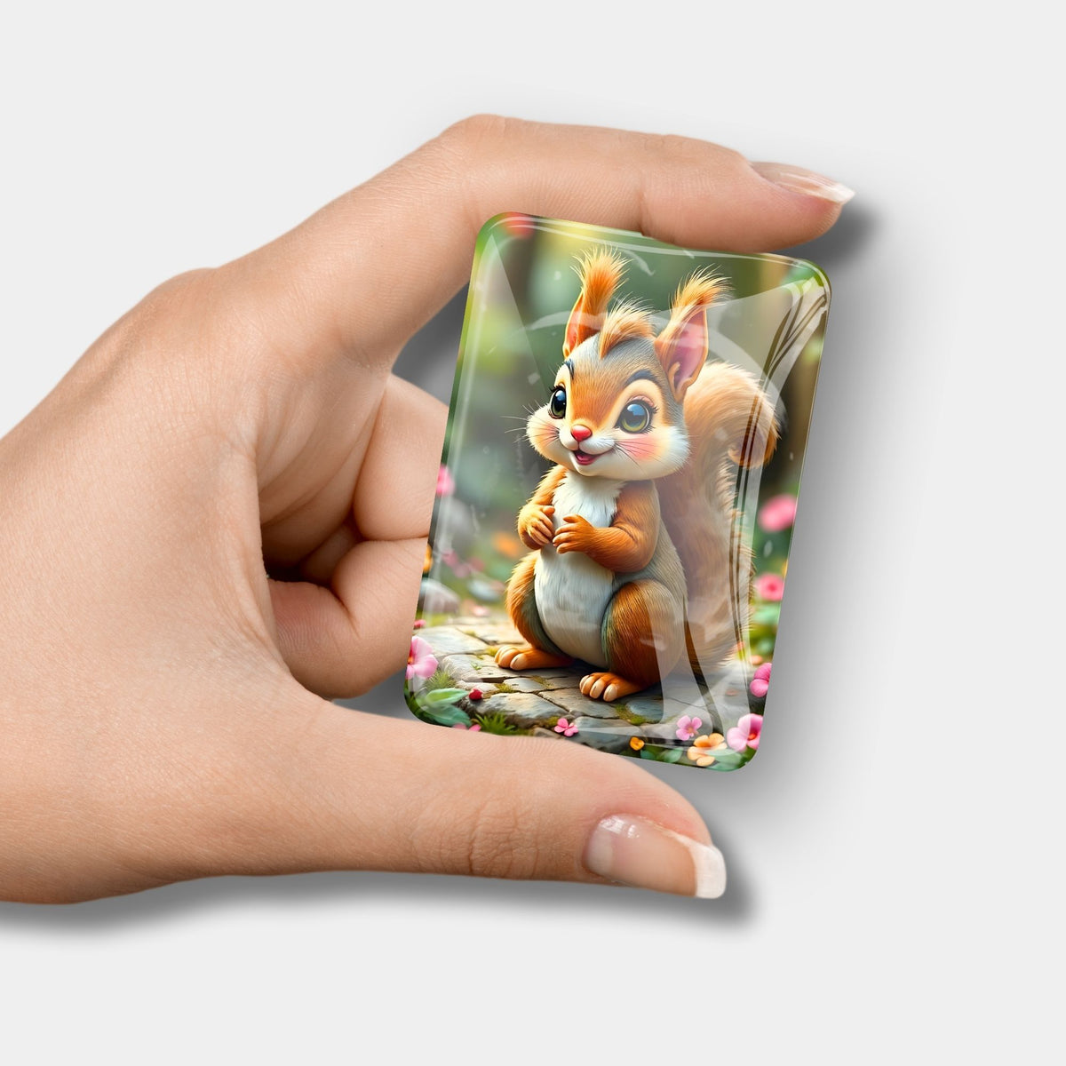Diamond Painting Cover Minder Elvis Eichhörnchen aus Glas mit Magnet für kreatives Zubehör