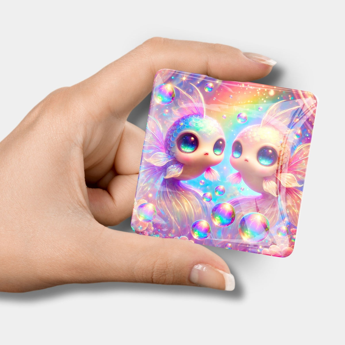 Magischer Cover Minder mit Fisch-Motiv für Diamond Painting, funkelndes Glas-Accessoire mit starkem Magnet