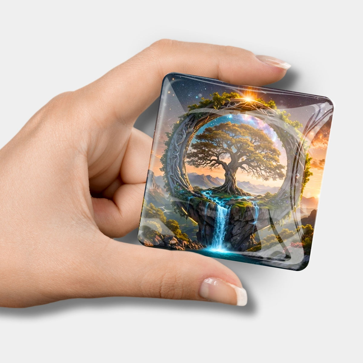 Magischer Glas-Coverminder mit Motiv Tor zur Anderswelt als praktisches Zubehör für dein Diamond Painting Set