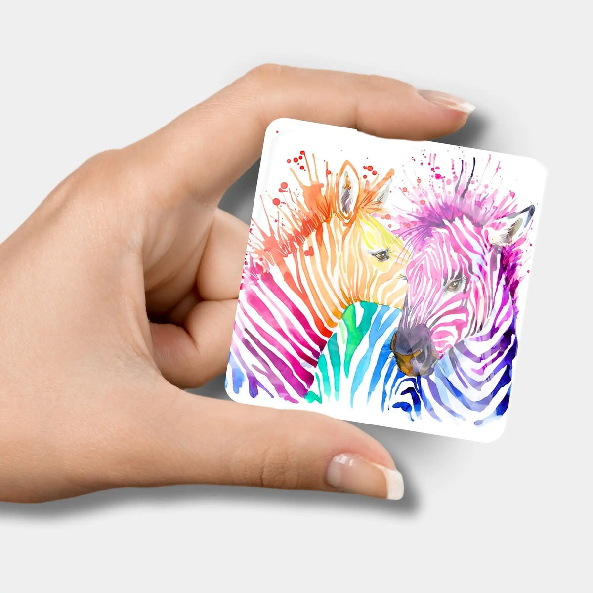 Bunter Zebra Cover Minder aus Glas als praktisches Zubehör für Diamond Painting Projekte