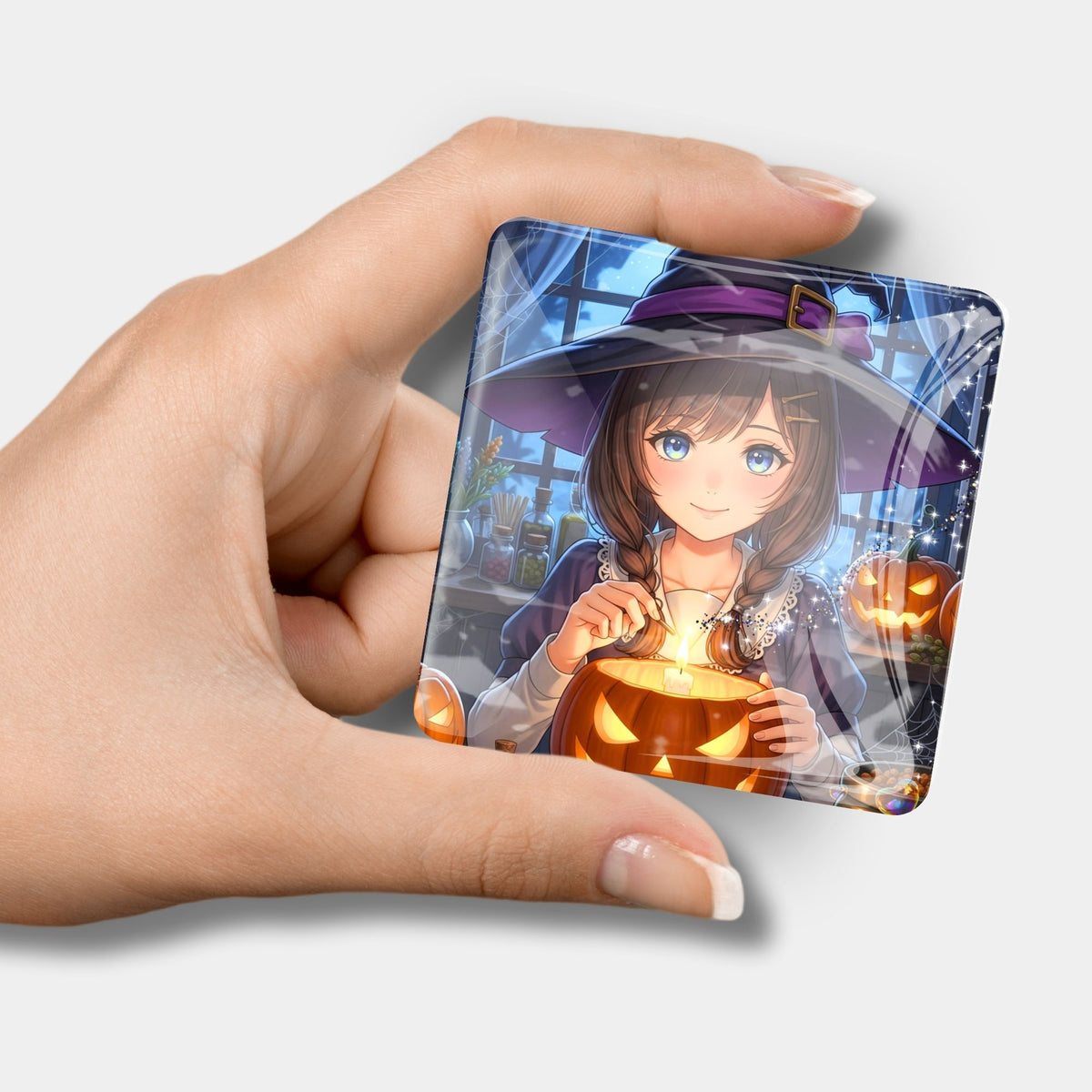 Magischer Cover Minder mit Hexe und Kürbis für dein Diamond Painting Zubehör