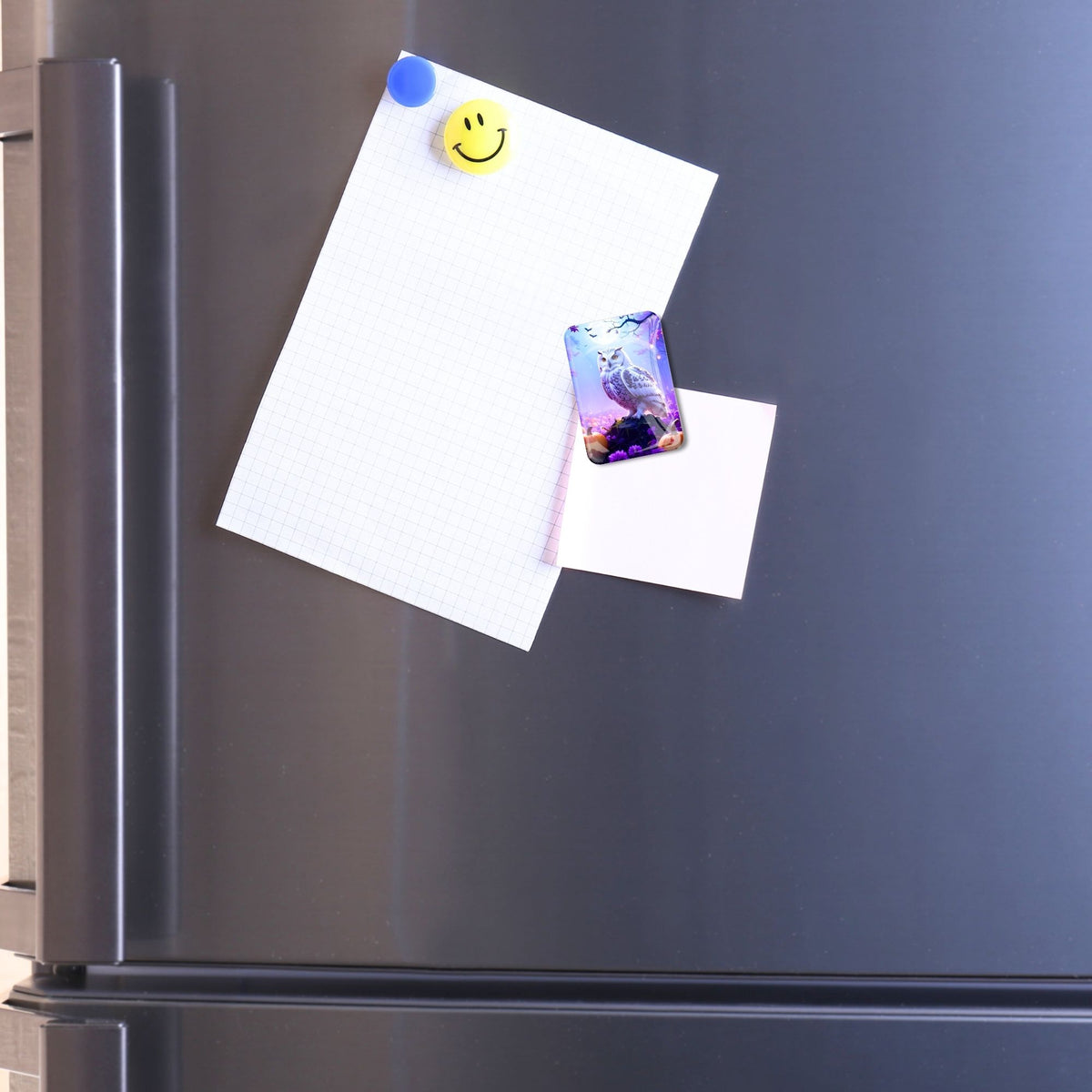 Diamond Painting Cover Minder Motiv Nachtwächter Eule als magnetischer Helfer für Leinwände an einer Kühlschranktür
