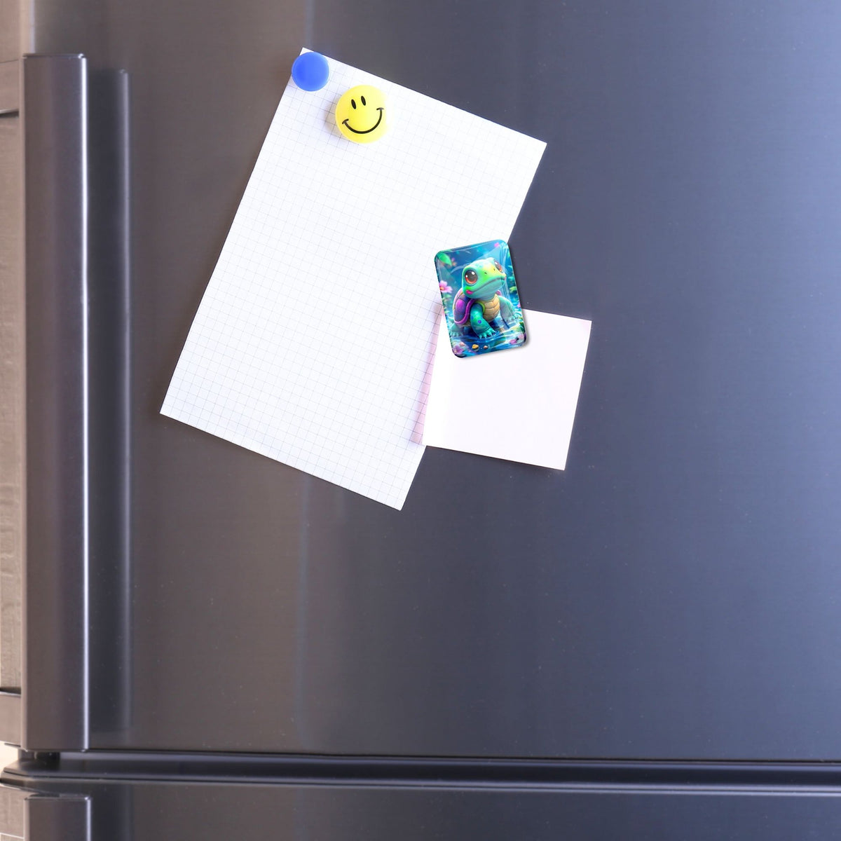 Donatello Cover Minder für Diamond Painting Zubehör mit Schildkröten-Motiv aus Glas an einem Kühlschrank