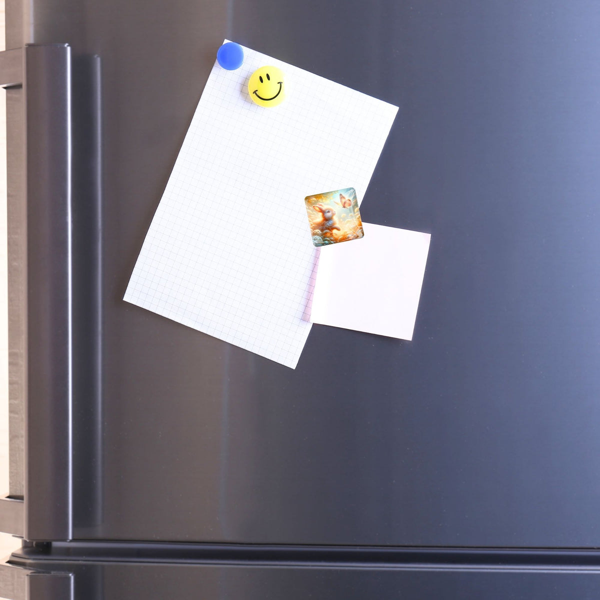 Diamond Painting Cover Minder Häschenfreunde als magnetischer Helfer für die Schutzfolie am Kühlschrank