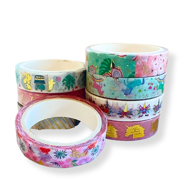 Buntes Washi-Klebeband Vorteilspack für Diamond Painting zur Fixierung der Leinwand für gerade Steinreihen