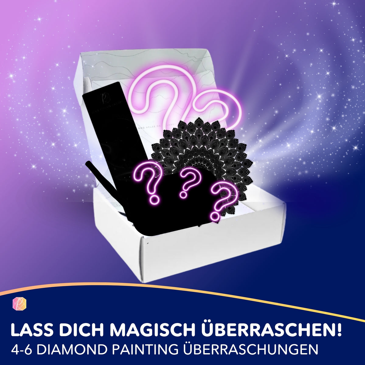 Diamond Painting Mystery-Box mit Mandala-Motiven und Überraschungseffekten für kreative Bastelfans