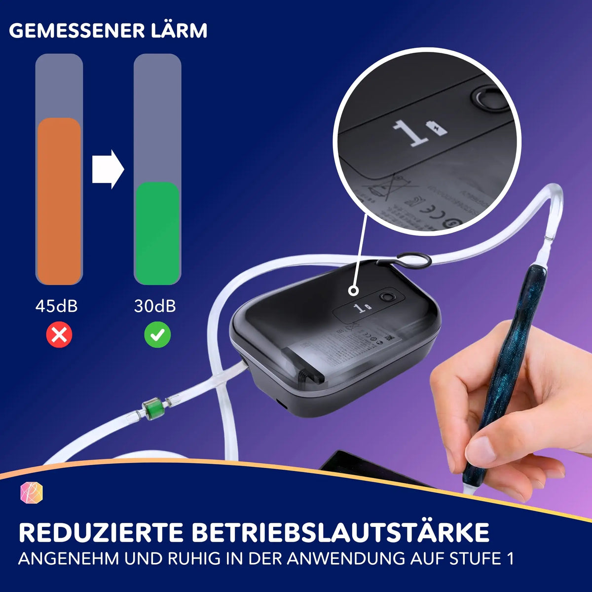 E-Painter Black Edition: Elektrischer Diamond Painting Stift mit leiser Vakuum-Technik für 30dB Betriebslautstärke