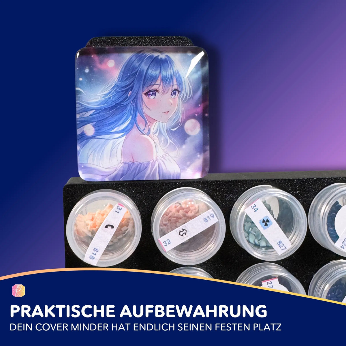 3D-gedruckte Halterung für Diamond Painting Coverminder an einer Döschenwand für Diamanten Painting Zubehör