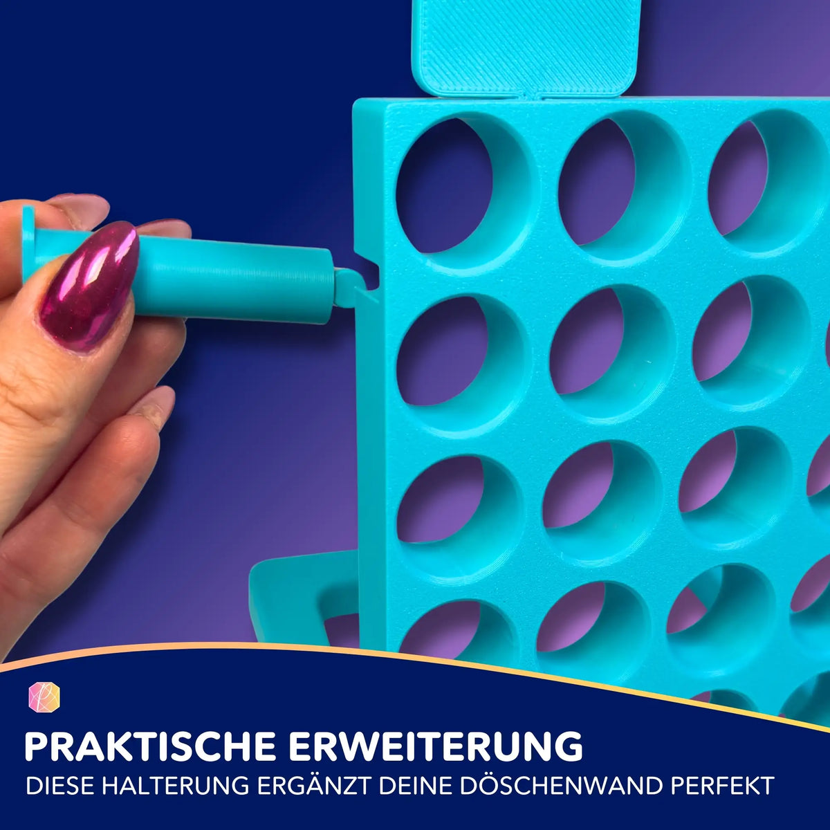 Türkisfarbene 3D-gedruckte Halterung für Diamond Painting Zubehör zur Befestigung an der Picmondoo Döschenwand