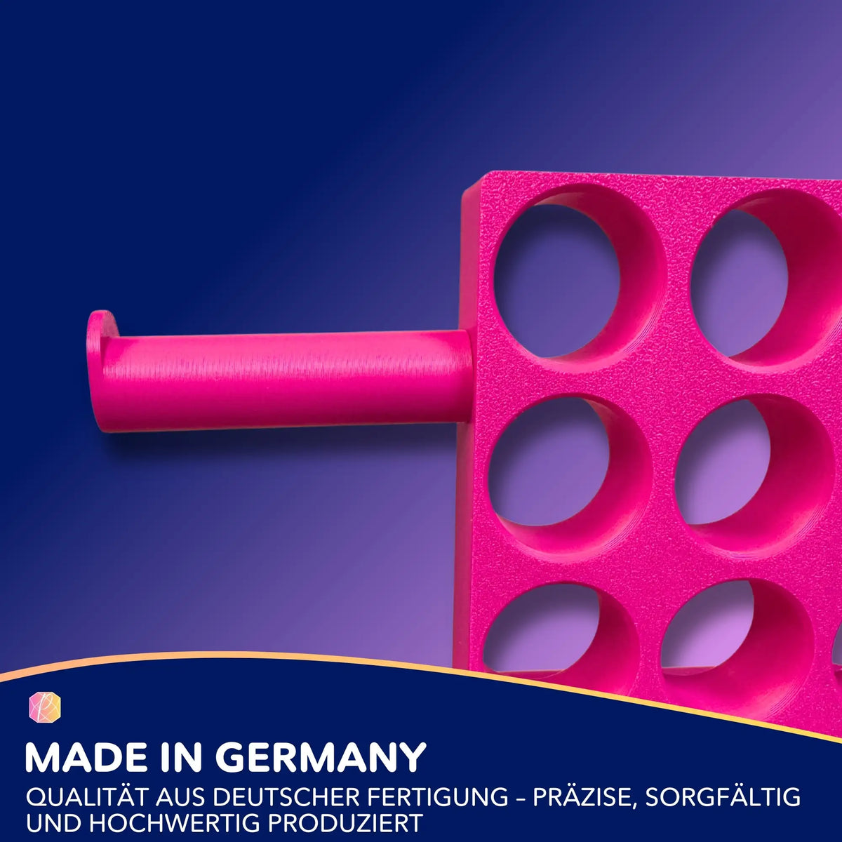 Pinke 3D-gedruckte Halterung für Diamond Painting Zubehör wie Scheren und Washitapes zur Organisation am Arbeitsplatz