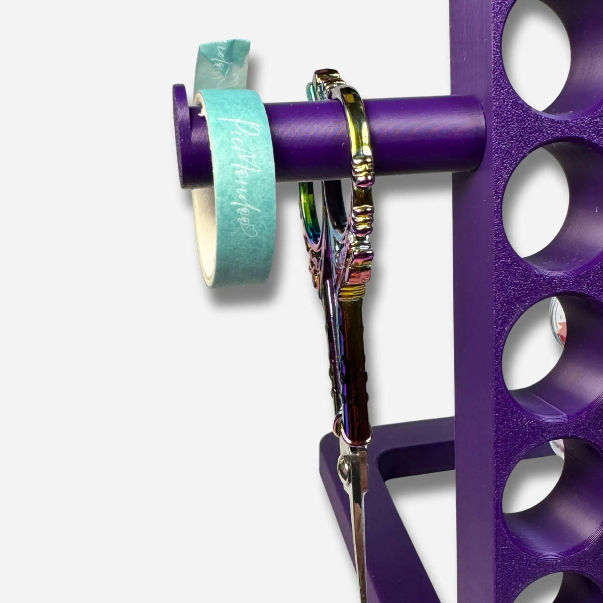 Violette 3D-gedruckte Halterung für Diamond Painting Zubehör mit Schere und Washitape zur praktischen Aufbewahrung