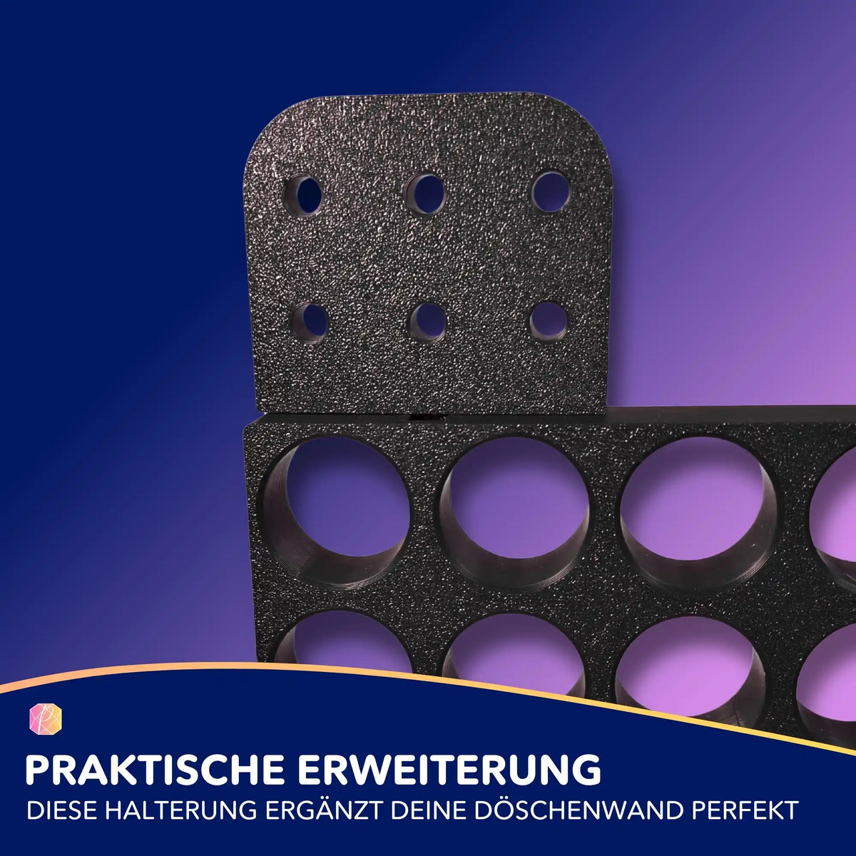 Schwarze 3D-gedruckte Halterung für Diamond Painting Aufsätze zur Erweiterung der Döschenwand