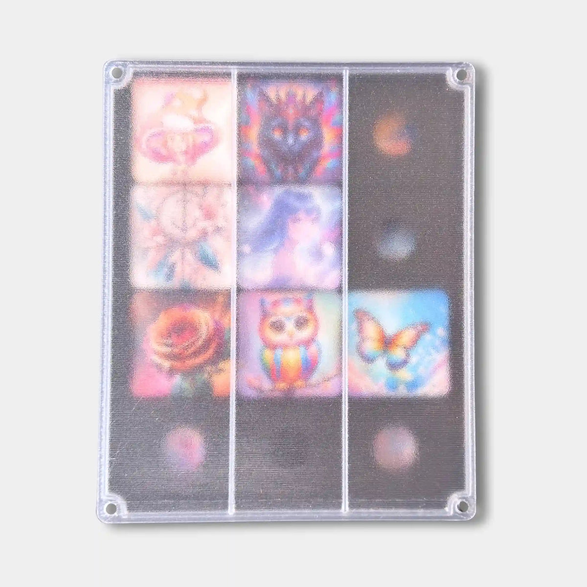 Transparente Coverminder Box mit Ablagefächern zur praktischen Organisation von Diamond Painting Zubehör