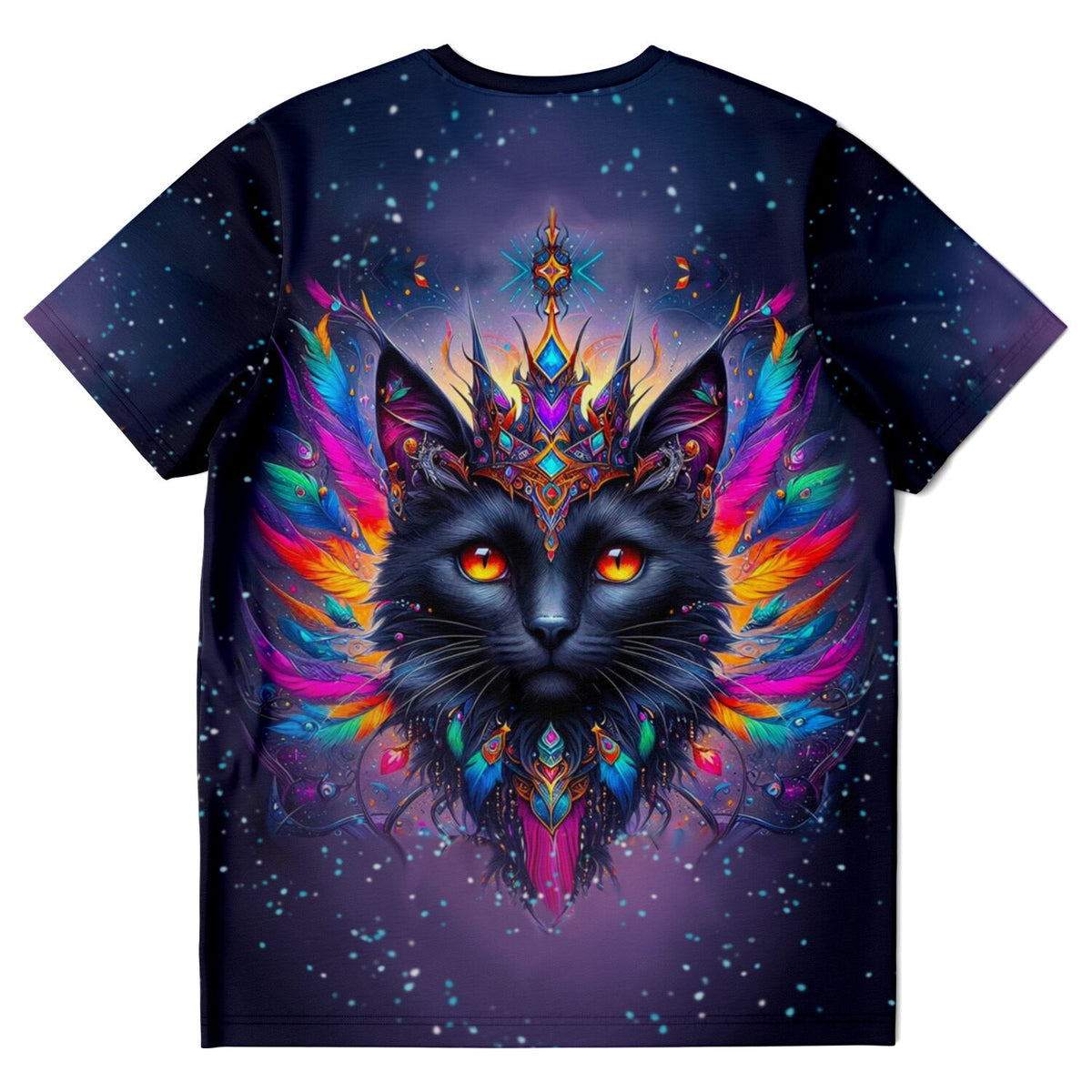 T-Shirt mit mystic colorsplash Cat Motiv, ideal für Diamond Painting und Malen nach Zahlen Fans.