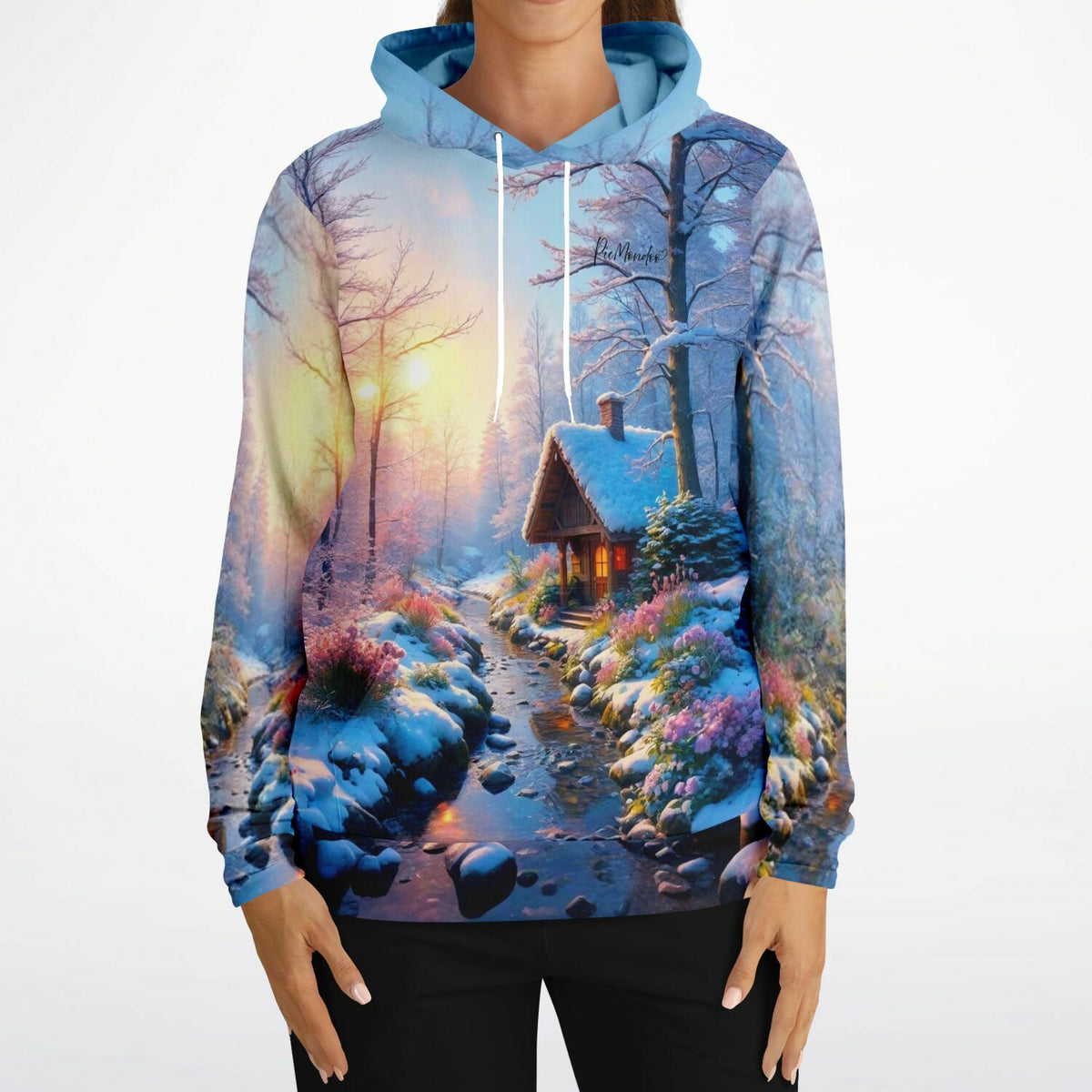 Dreamer Hoodie Wintermorgen mit verschneiter Landschaft wie bei Diamond Painting oder Malen nach Zahlen Motiven
