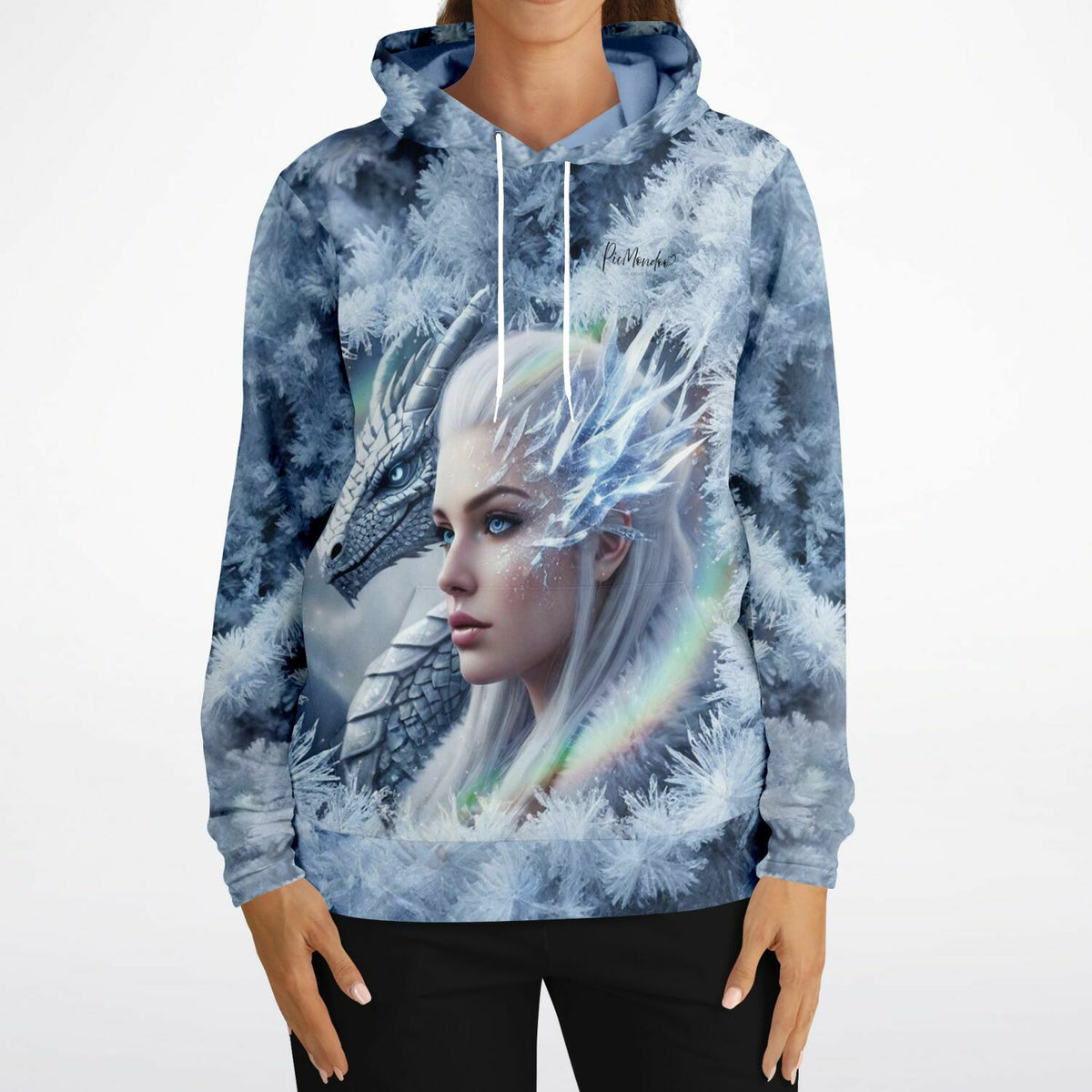 Dreamer Hoodie mit Dragon Queen Motiv in eisigem Design, passend für Fans von Diamond Painting und Fantasy-Kunst