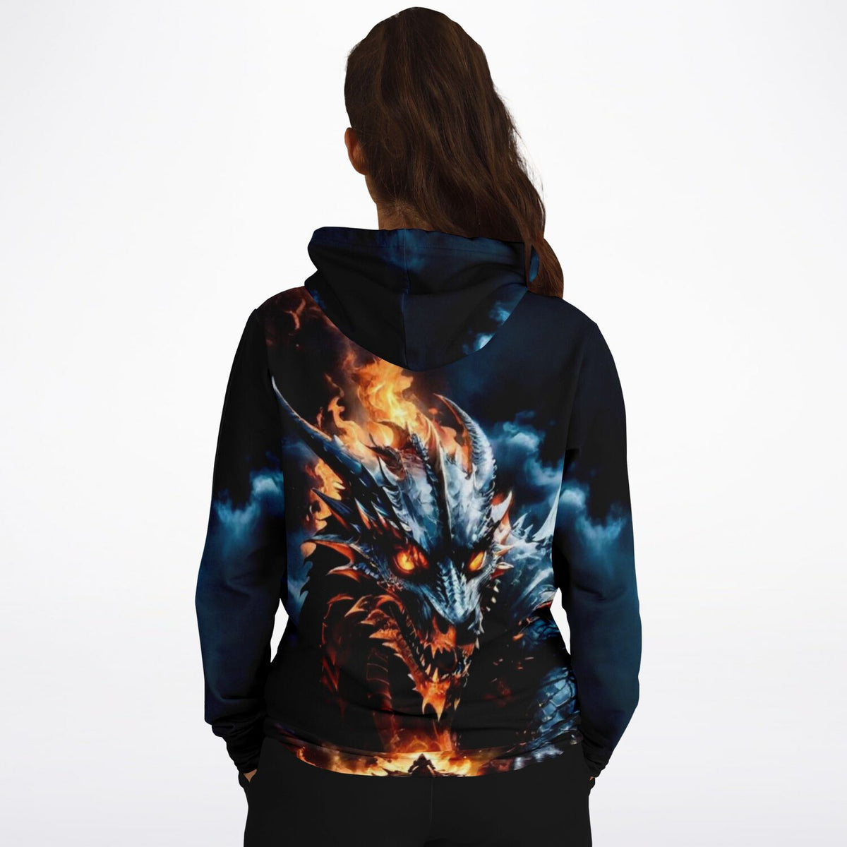 Dreamer Hoodie mit feurigem Drachen-Motiv, als perfekte Ergänzung zu unseren Diamond Painting und Malen nach Zahlen Sets