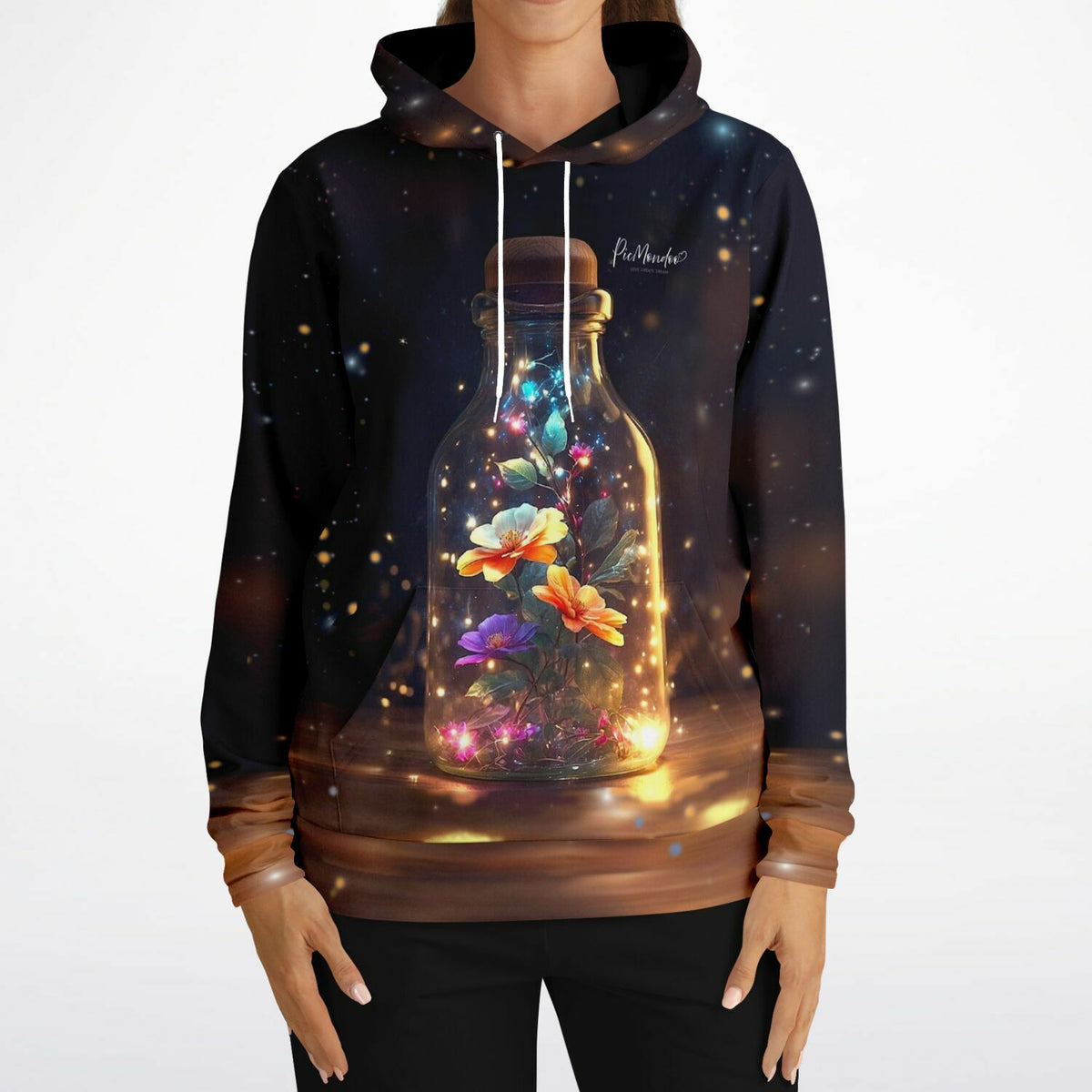 Dreamer Hoodie Leuchtender Blütenzauber mit magischem Blumen-in-Flasche Design für Diamond Painting und Bastelfans