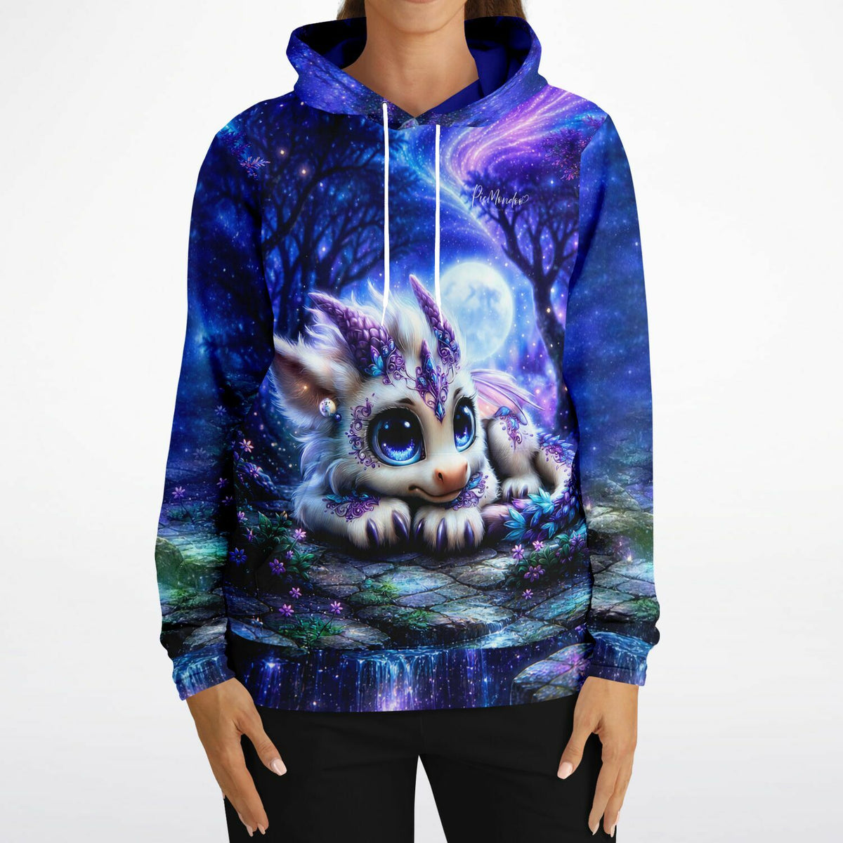 Dreamer Hoodie Lunaris mit süßem Drachen-Motiv in blau-lila Farben, wie beliebt bei Diamond Painting Fans