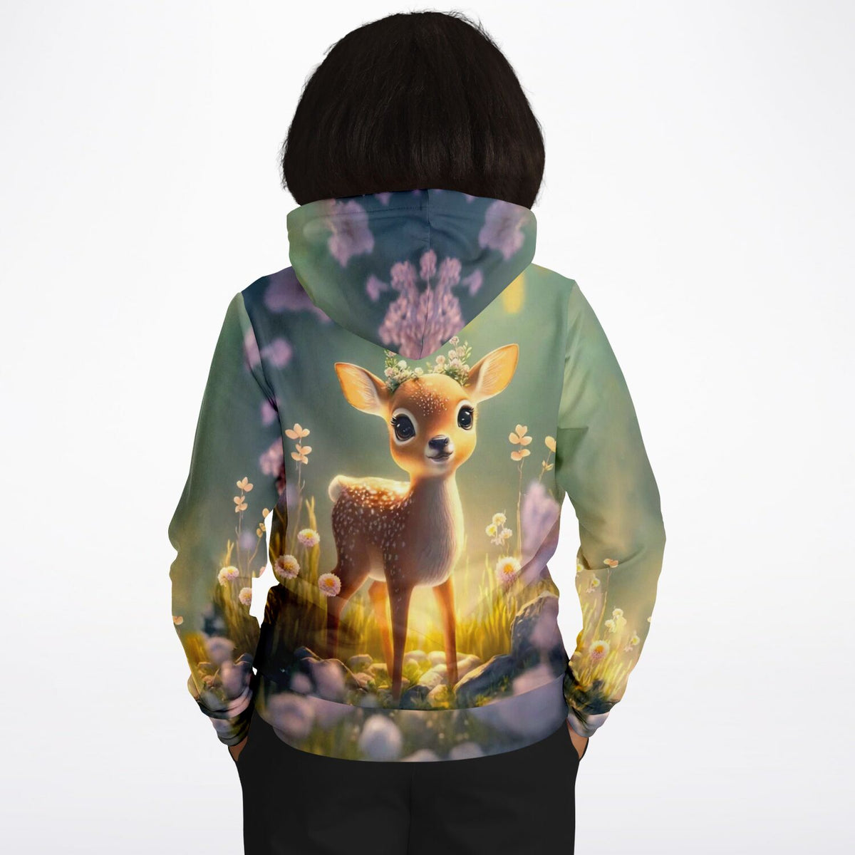 Dreamer Hoodie mit Rehkitz Anabell Motiv, passend im Stil zu Diamond Painting und Malen nach Zahlen für Erwachsene