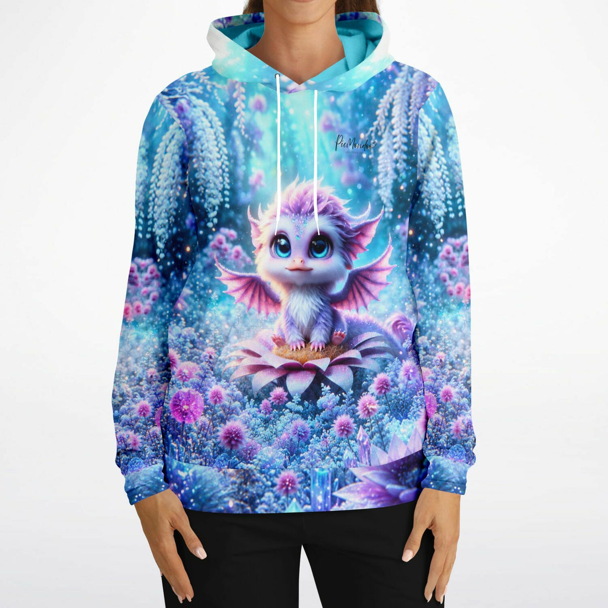 Dreamer Hoodie Elun mit süßem Drachen Motiv im Stil von Diamond Painting und Malen nach Zahlen für Fantasie-Fans