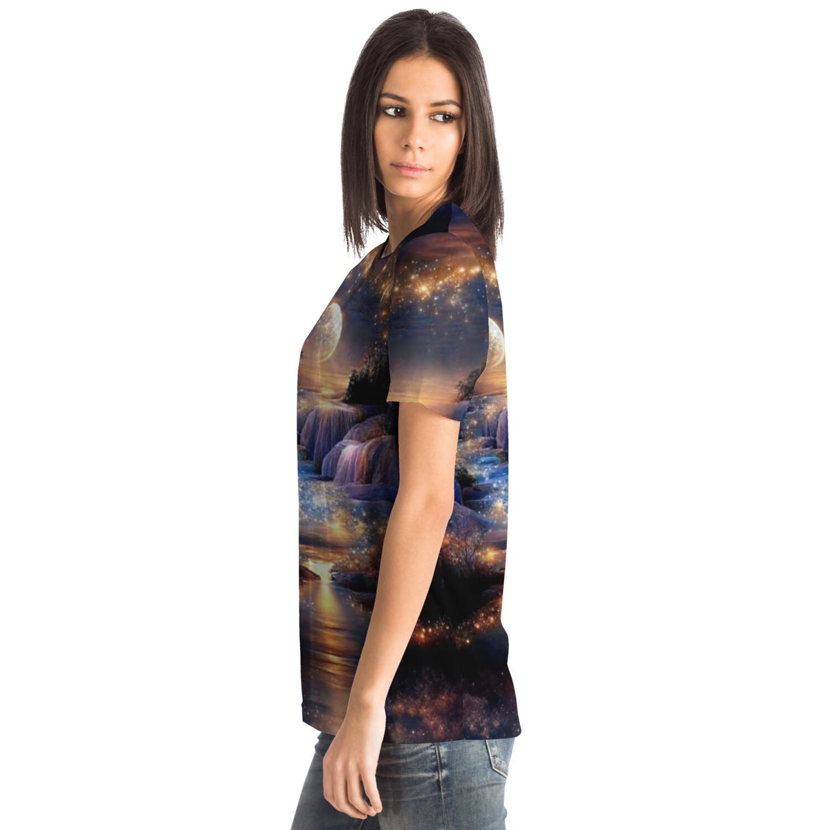 Dreamer T-Shirt mit verträumtem Landschaftsdruck, inspiriert durch Diamond Painting und Malen nach Zahlen Design