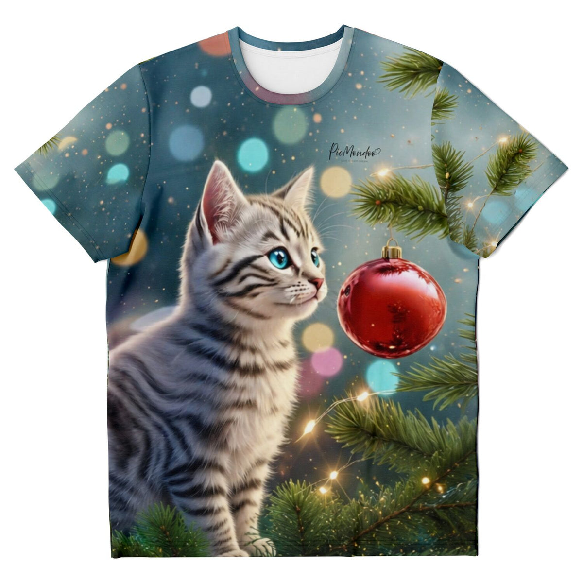 T-Shirt mit Minka Katzen Motiv für Fans von Diamond Painting und Malen nach Zahlen mit weihnachtlicher Lichtstimmung