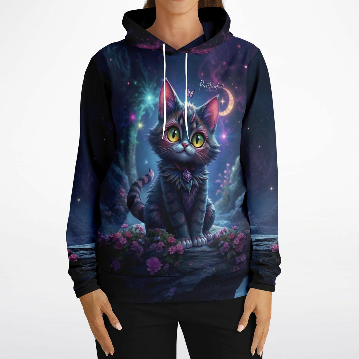 Dreamer Hoodie Night Cat mit magischem Katzen-Motiv, passend zum Stil unserer Diamond Painting und Malen nach Zahlen Sets
