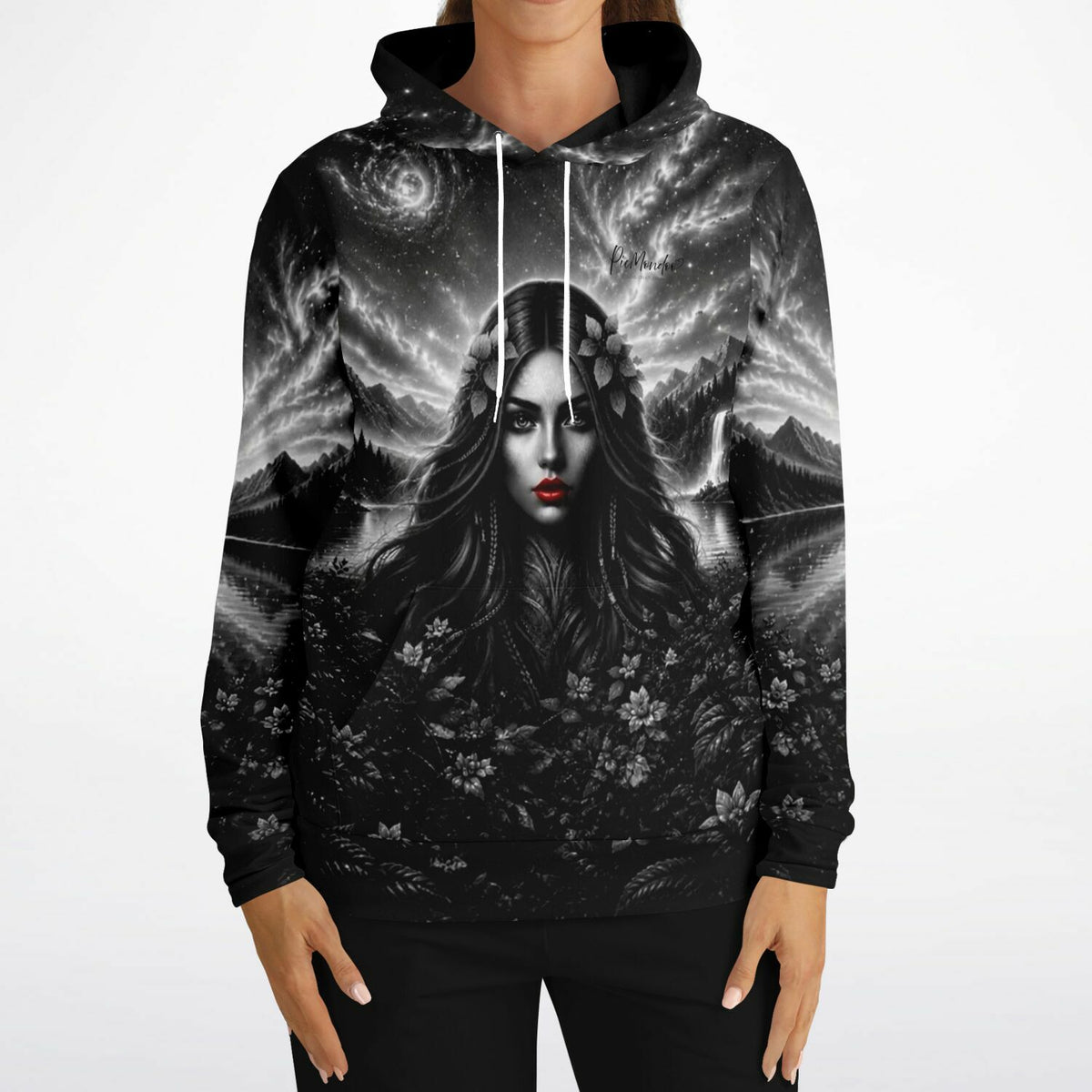 Dreamer Hoodie mit Red Lips Motiv, inspiriert von mystischen Dark Fantasy Designs für Diamond Painting Fans.