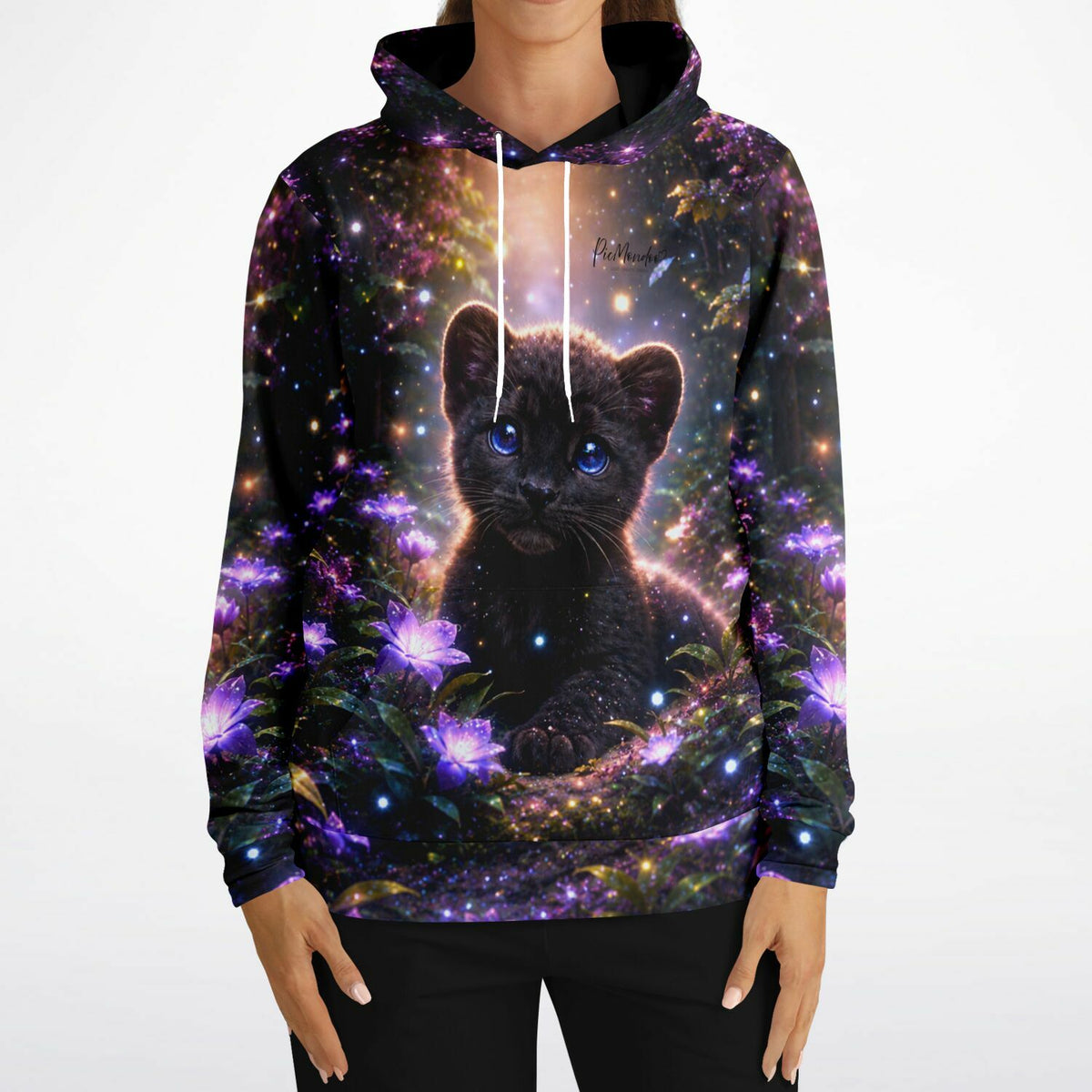 Dreamer Hoodie mit magischem Panther-Motiv, inspiriert durch Diamond Painting und Malen nach Zahlen Kunststile.