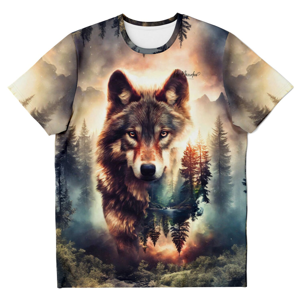Dreamer T-Shirt Geist des Waldes mit Wolf-Motiv, passend zum künstlerischen Look unserer Diamond Painting Kollektionen.