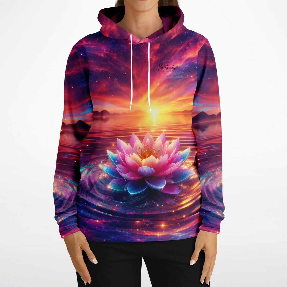 Dreamer Hoodie mit Lotusblüte-Motiv in leuchtenden Farben, inspiriert durch Diamond Painting und Malen nach Zahlen