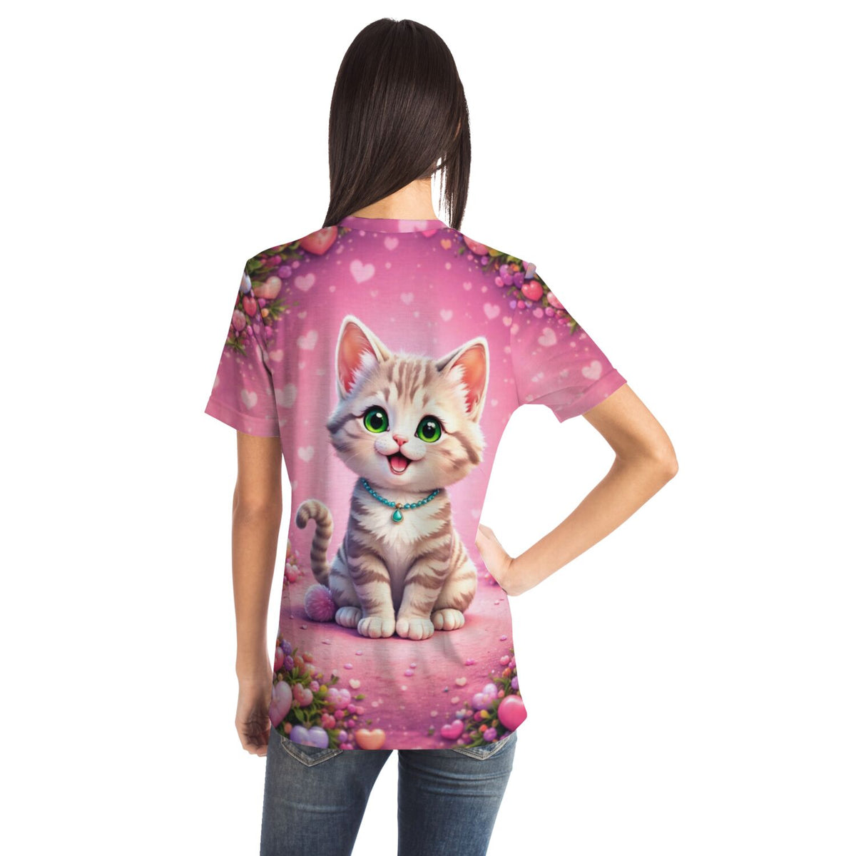 T-Shirt mit süßem Kätzchen Motiv, ideal für Fans von Malen nach Zahlen und Diamond Painting
