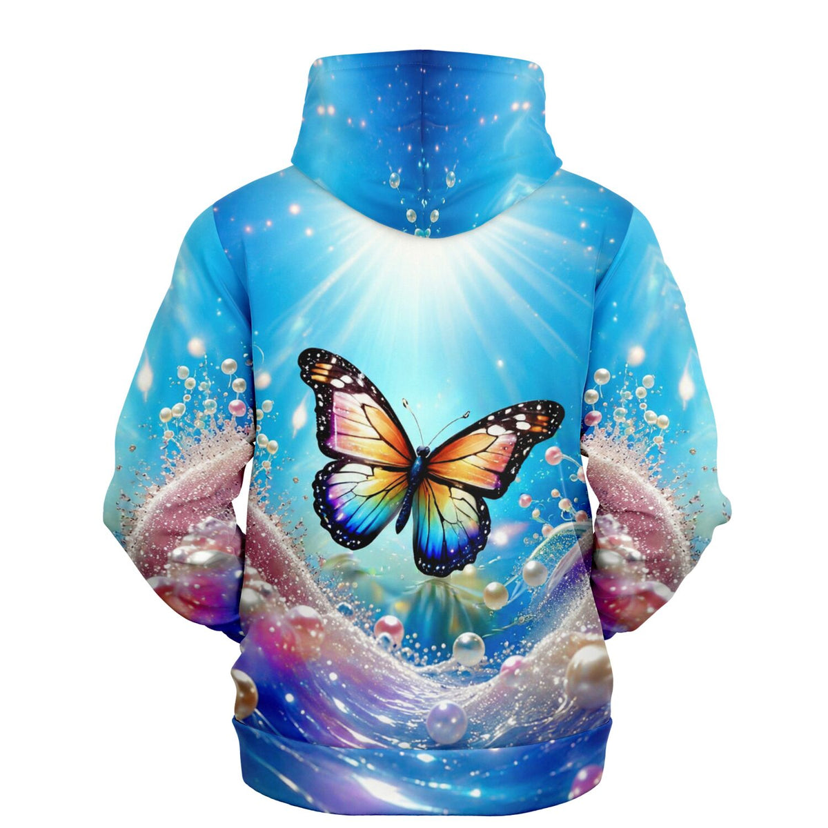 Dreamer Hoodie mit farbenfrohem Schmetterling-Motiv und glänzenden Perlen-Design für Diamond Painting Fans