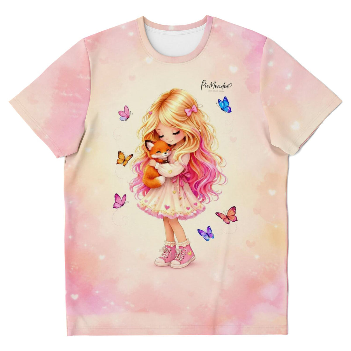 Dreamer T-Shirt Geborgenheit mit Mädchen und Fuchs Motiv, passend im Stil zu Diamond Painting und Malen nach Zahlen Designs