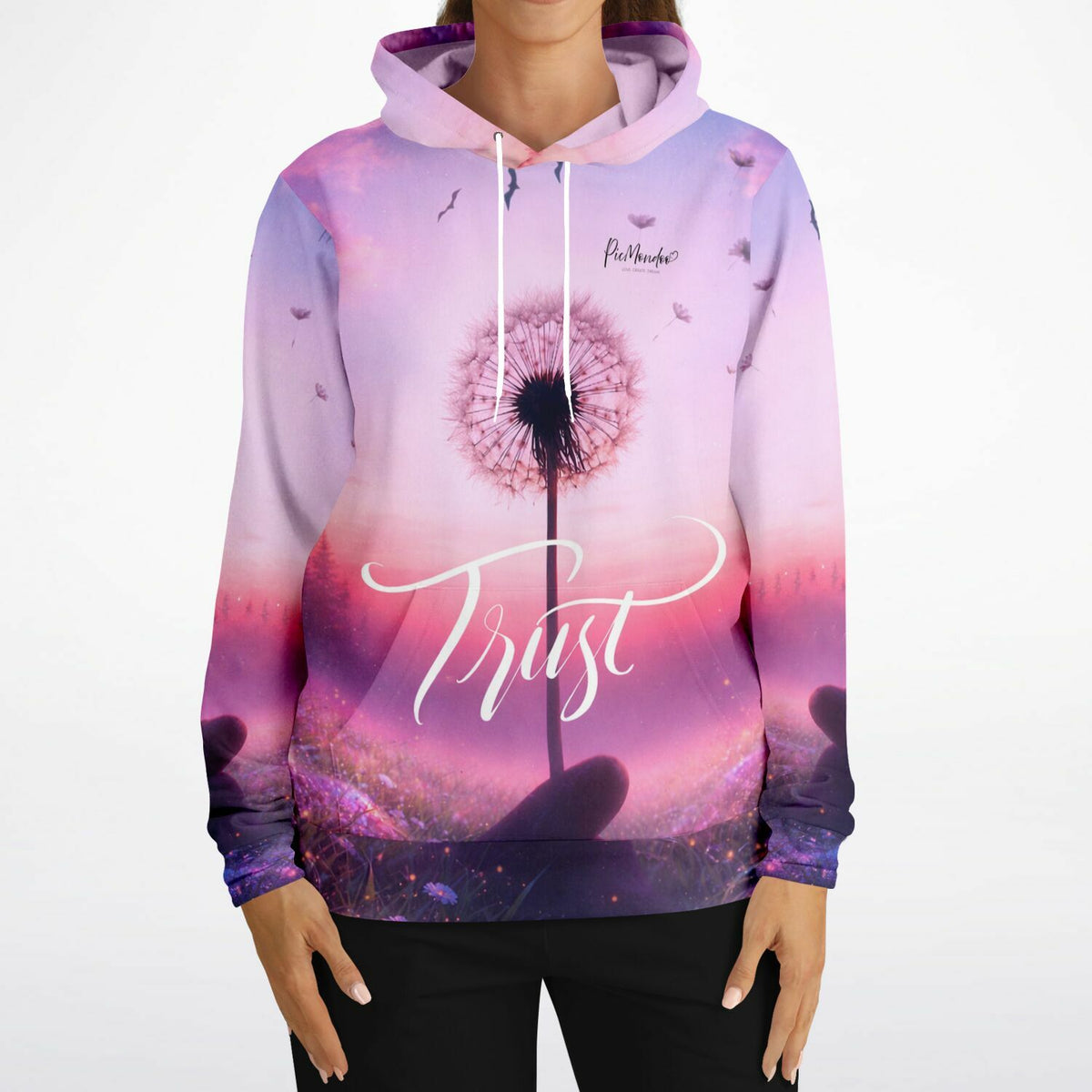Dreamer Hoodie Trust mit Pusteblumen-Design im Stil beliebter Diamond Painting und Malen nach Zahlen Motive