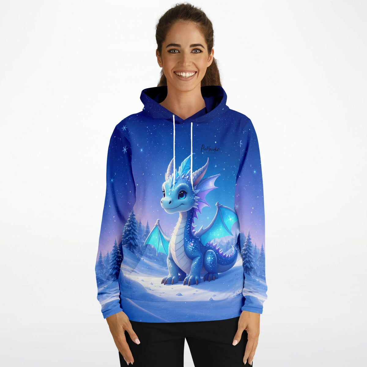 Dreamer Hoodie Licht des Nordens mit blauem Drache Motiv für Fans von Diamond Painting und Malen nach Zahlen