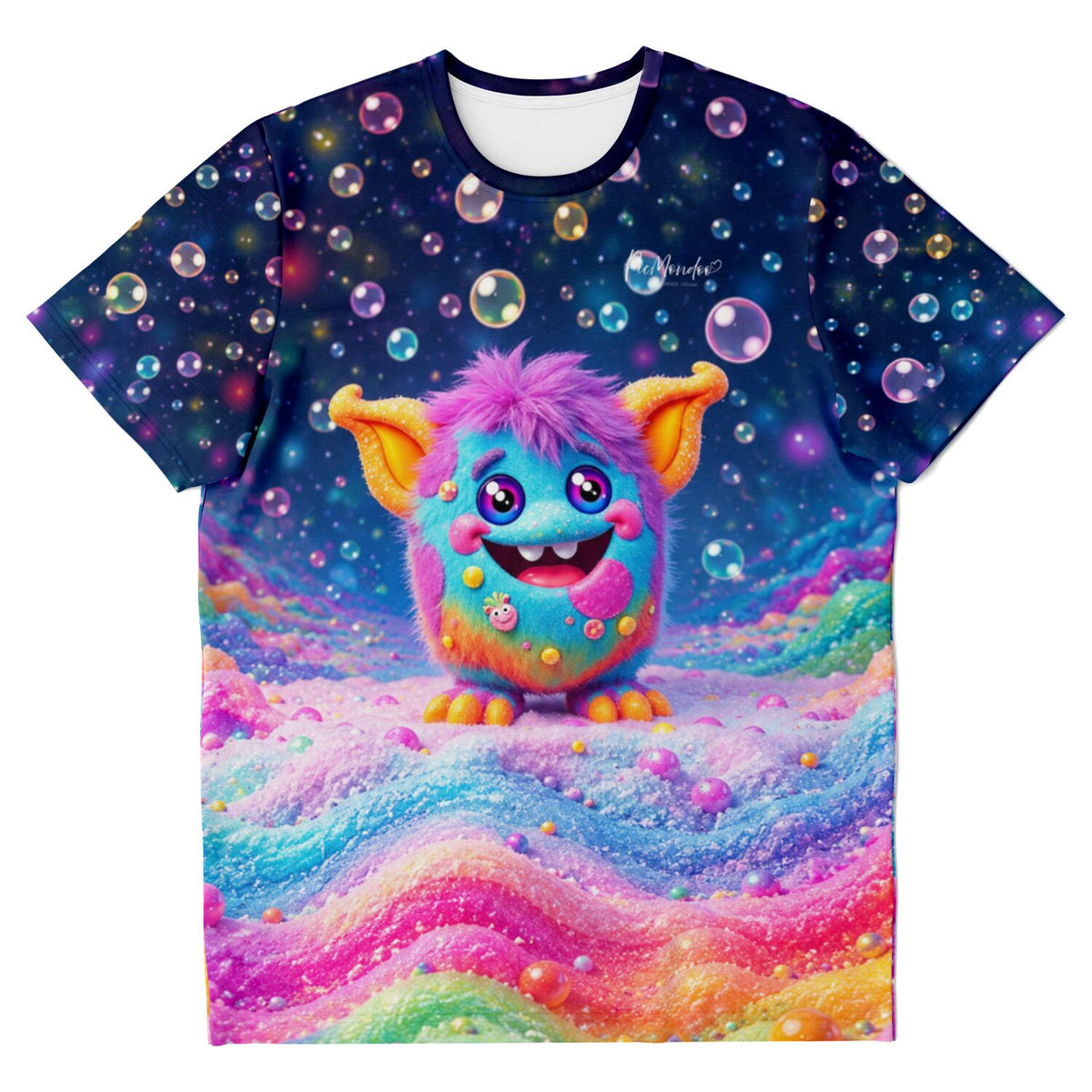 Buntes Dreamer T-Shirt mit Grinsebacke Monster Motiv, inspiriert durch farbenfrohe Diamond Painting und Malen nach Zahlen Designs