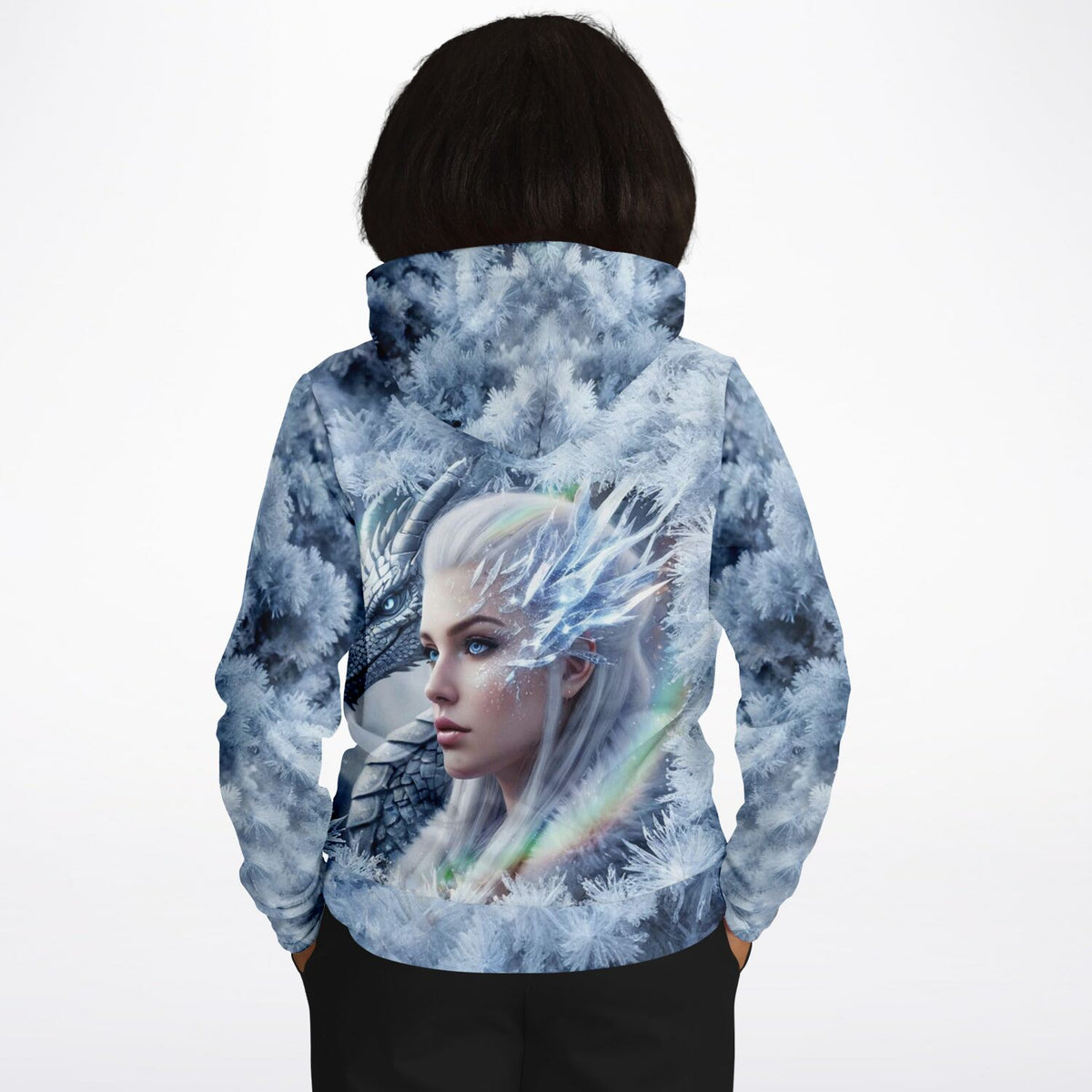 Dreamer Hoodie Dragon Queen mit frosty Drachenmotiv im Stil von Diamond Painting und Malen nach Zahlen Kunst