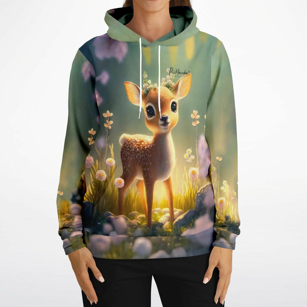 Dreamer Hoodie mit Rehkitz Anabell Motiv, passend im Stil zu Malen nach Zahlen und Diamond Painting Kunstwerken