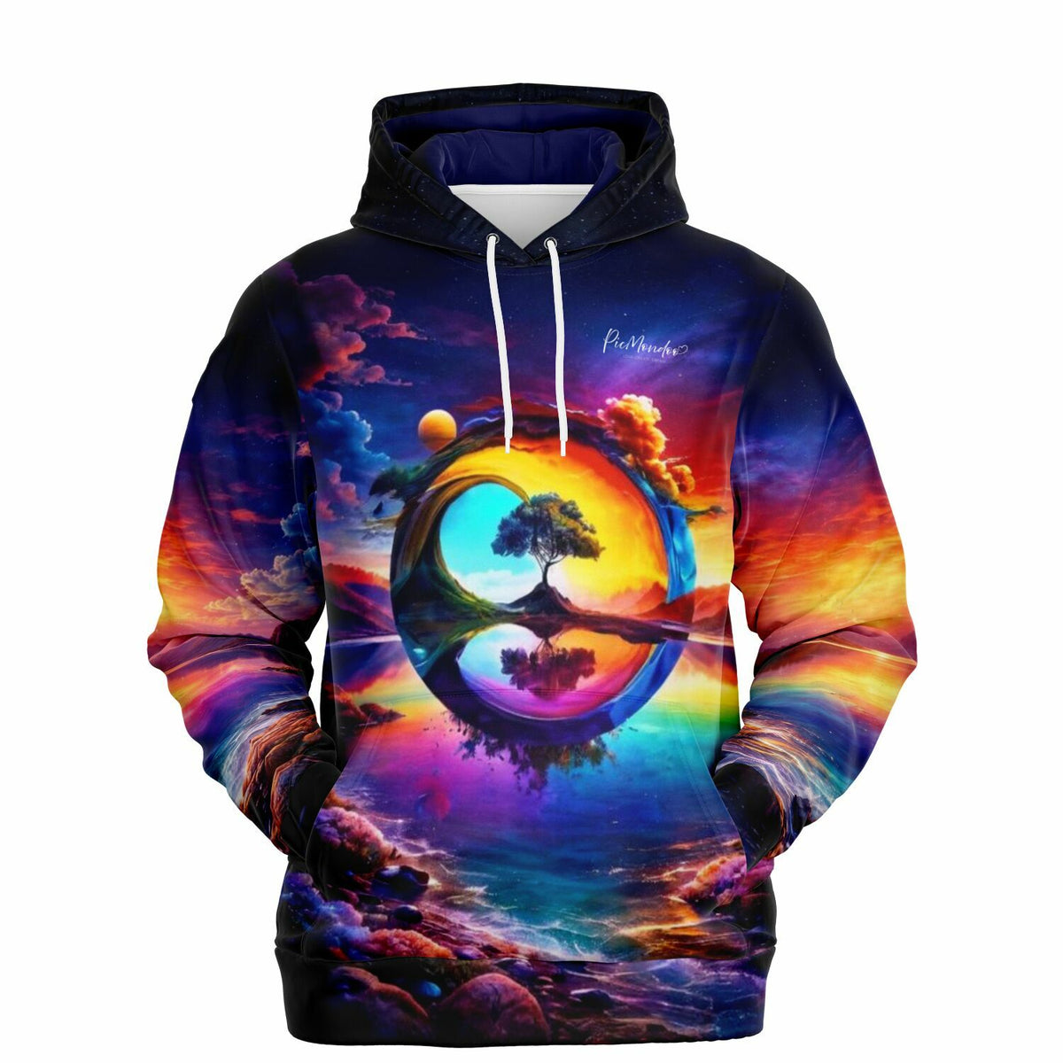 Dreamer Hoodie mit farbenfrohem Fantasy-Motiv, inspiriert von Diamond Painting Kunst und magischen Landschaften