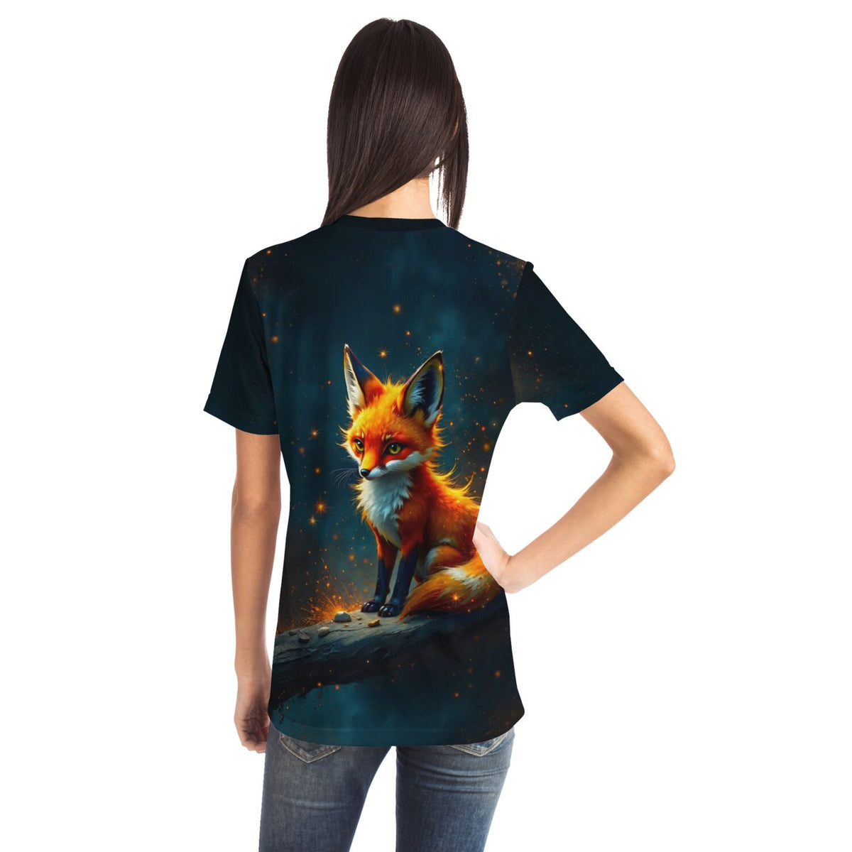 Dreamer T-Shirt mit künstlerischem Fuchsmotiv, inspiriert von Diamond Painting und Malen nach Zahlen Designs