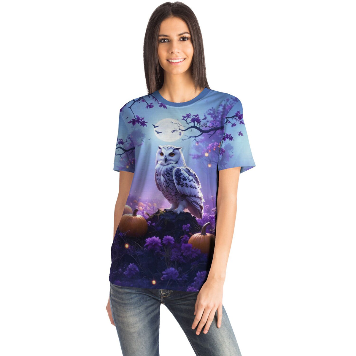 T-Shirt mit Eulen-Motiv im Nachtwächter-Design, ideal für Fans von Diamond Painting und Malen nach Zahlen Motiven.