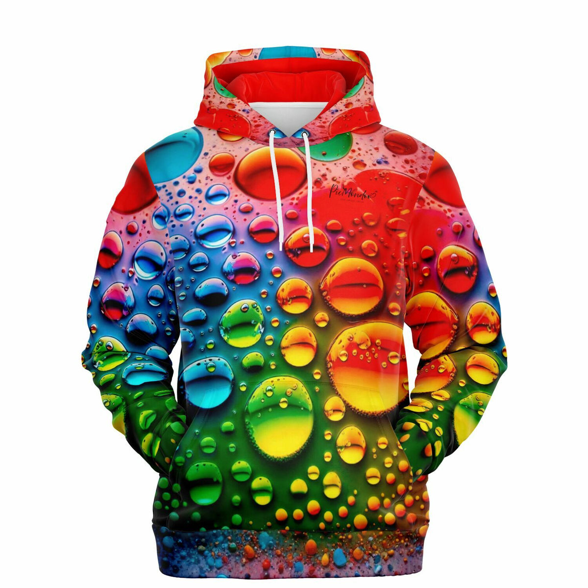 Bunter Hoodie mit Colorful Raindrops Motiv, passend im Stil zu Diamond Painting Designs für Kreative