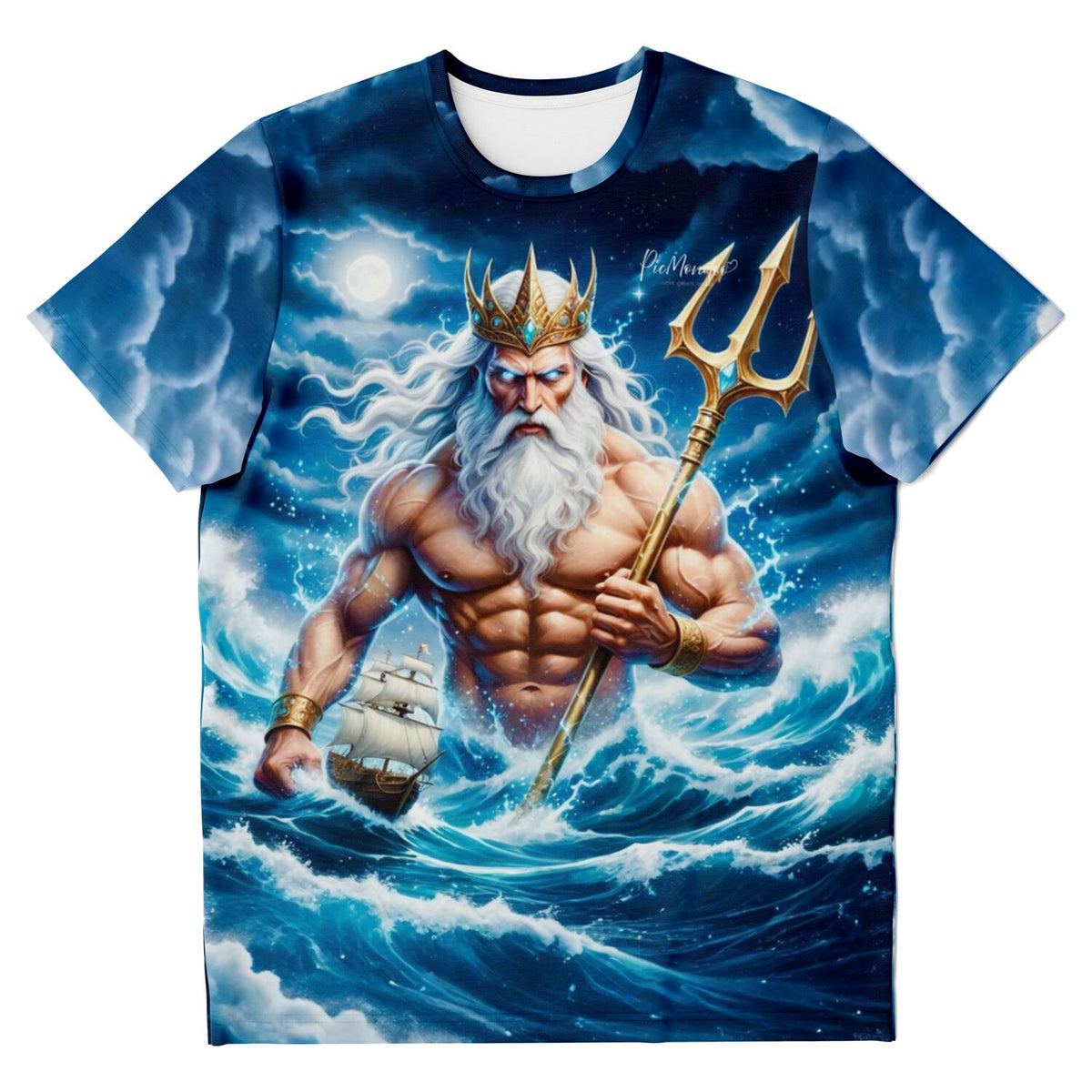 Dreamer T-Shirt Poseidon mit kraftvollem Meeresgott Motiv, ideal für Fans von Diamond Painting und Malen nach Zahlen