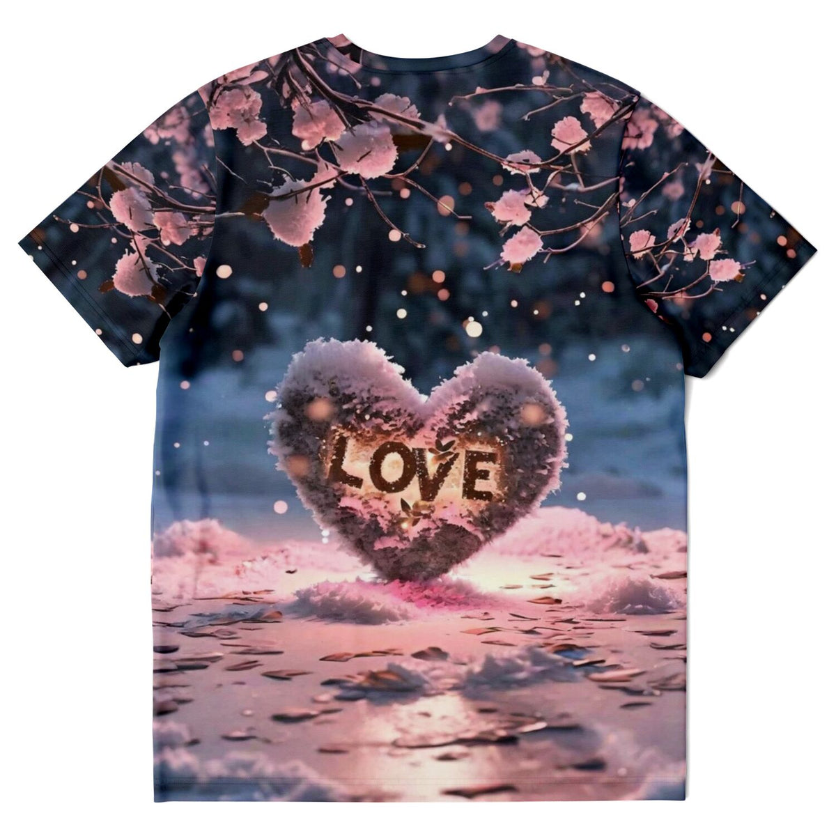 Dreamer T-Shirt mit romantischem Herz-Motiv im Schnee, perfekt für Fans von Malen nach Zahlen und Diamond Painting Kunst.