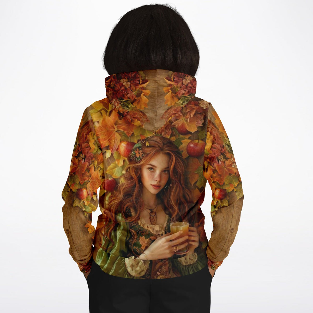 Dreamer Hoodie mit Apfelmädchen Ruby Motiv, herbstliches Design mit Äpfeln und Laub, ideal für Fans von Malen nach Zahlen
