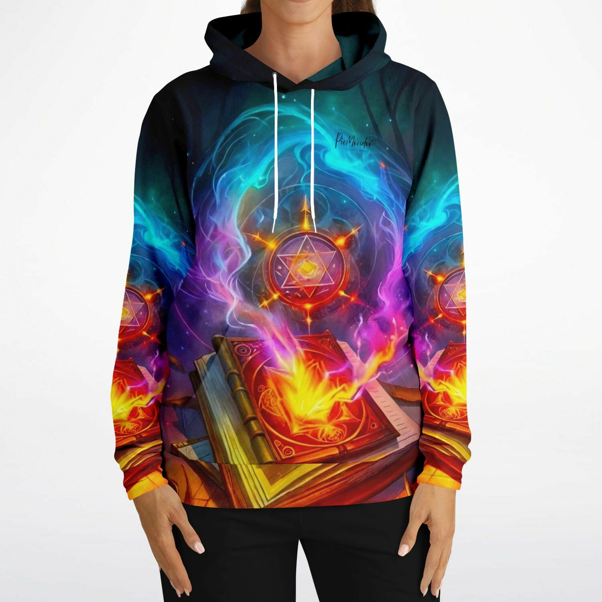 Dreamer Hoodie Hexenkünste mit magischem Buch und leuchtenden Symbolen, passend zum Stil von Diamond Painting Motiven